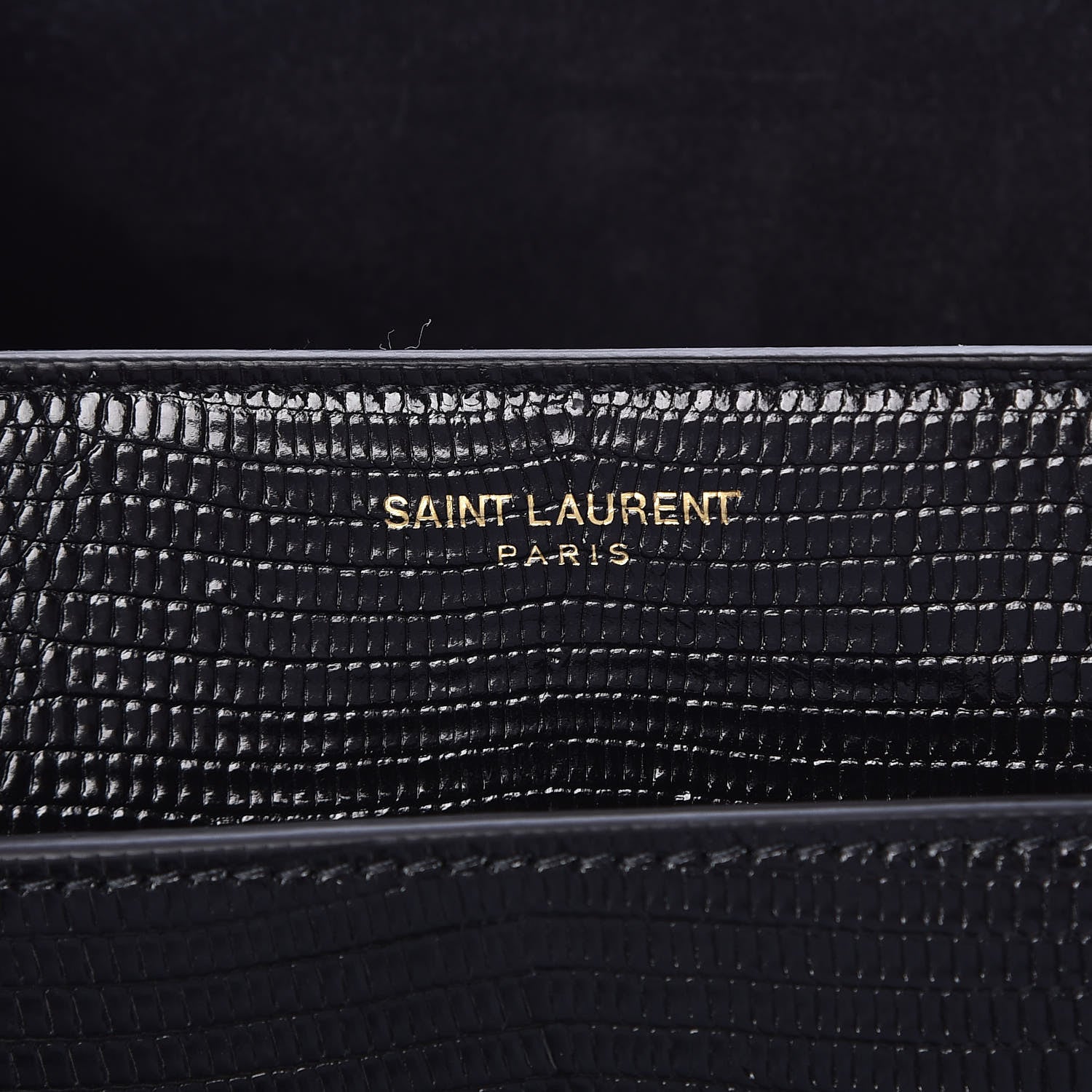 Saint Laurent Lizard Calfskin Embossed Betty Messenger Black 9 of 9