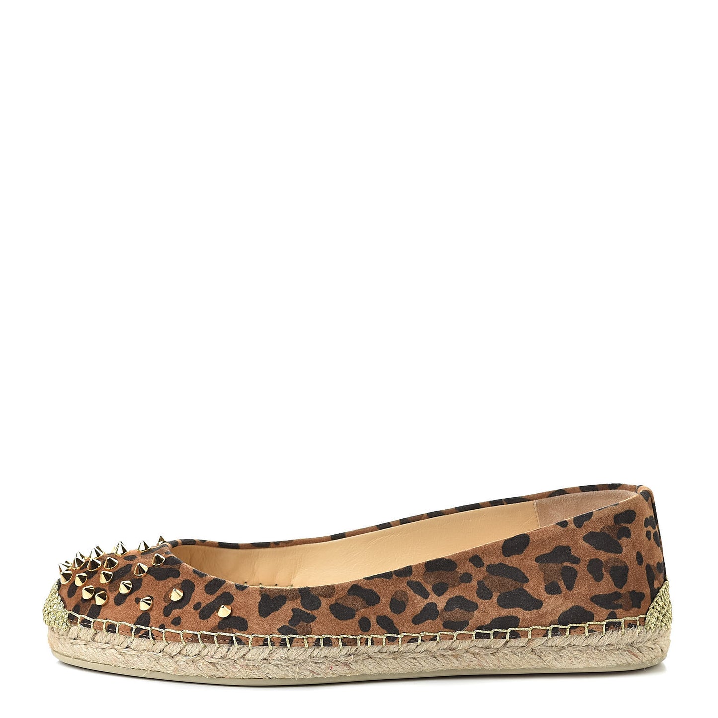 Veau Velours Leopard Aliochette Espadrilles 40 Caramel