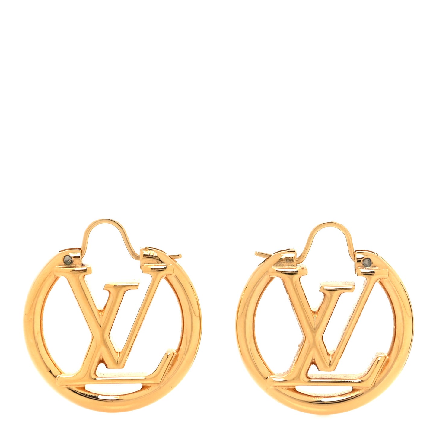 Metal Small Louise Hoop Earrings Gold