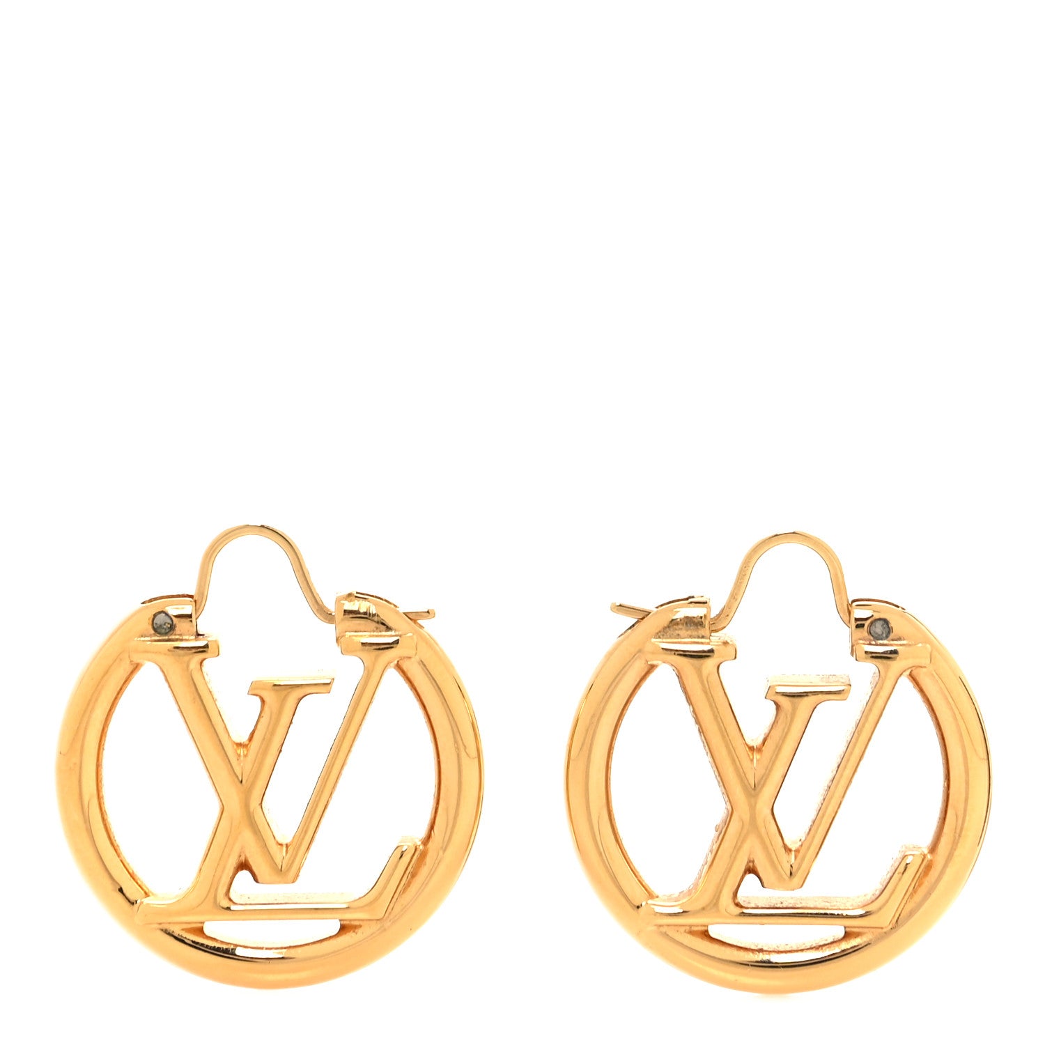 Louis Vuitton Metal Small Louise Hoop Earrings Gold 1 of 5