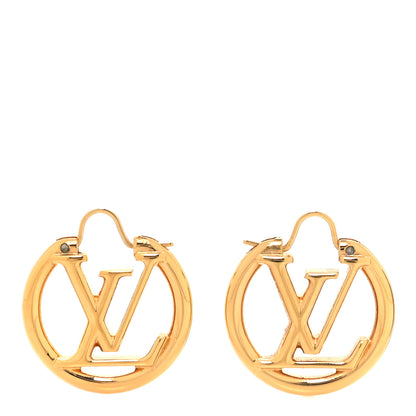 Louis Vuitton Metal Small Louise Hoop Earrings Gold 1 of 5