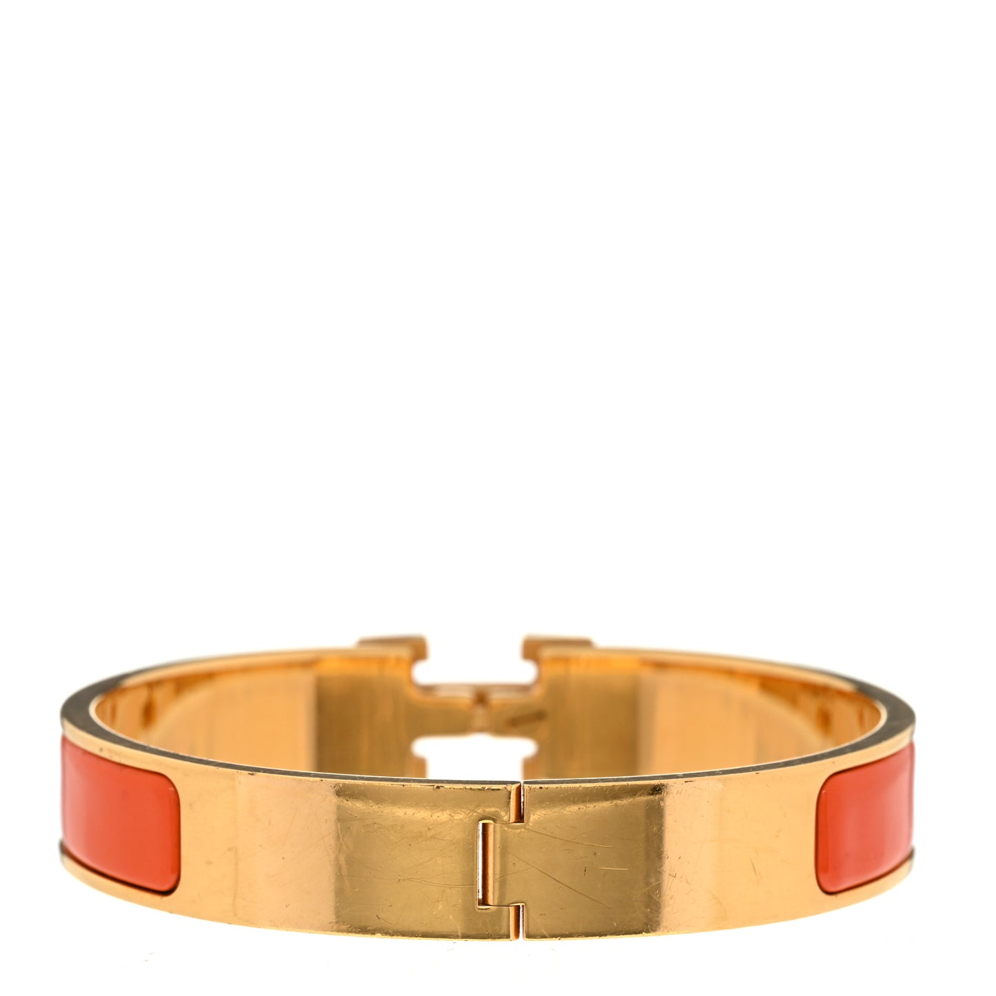 Enamel Narrow Clic Clac H Bracelet PM Orange