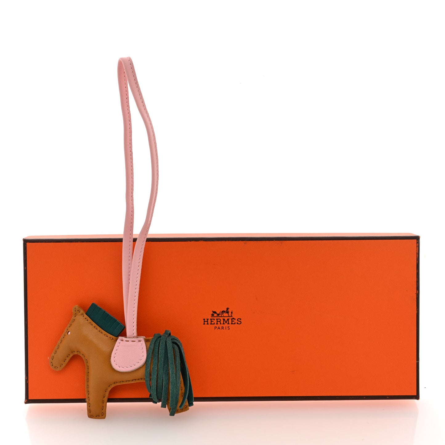 Milo Lambskin Grigri Rodeo Horse Bag Charm PM Sesame Malachite Rose Sakura