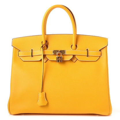 Hermes Epsom Horseshoe Birkin 35 Jaune 1 of 44
