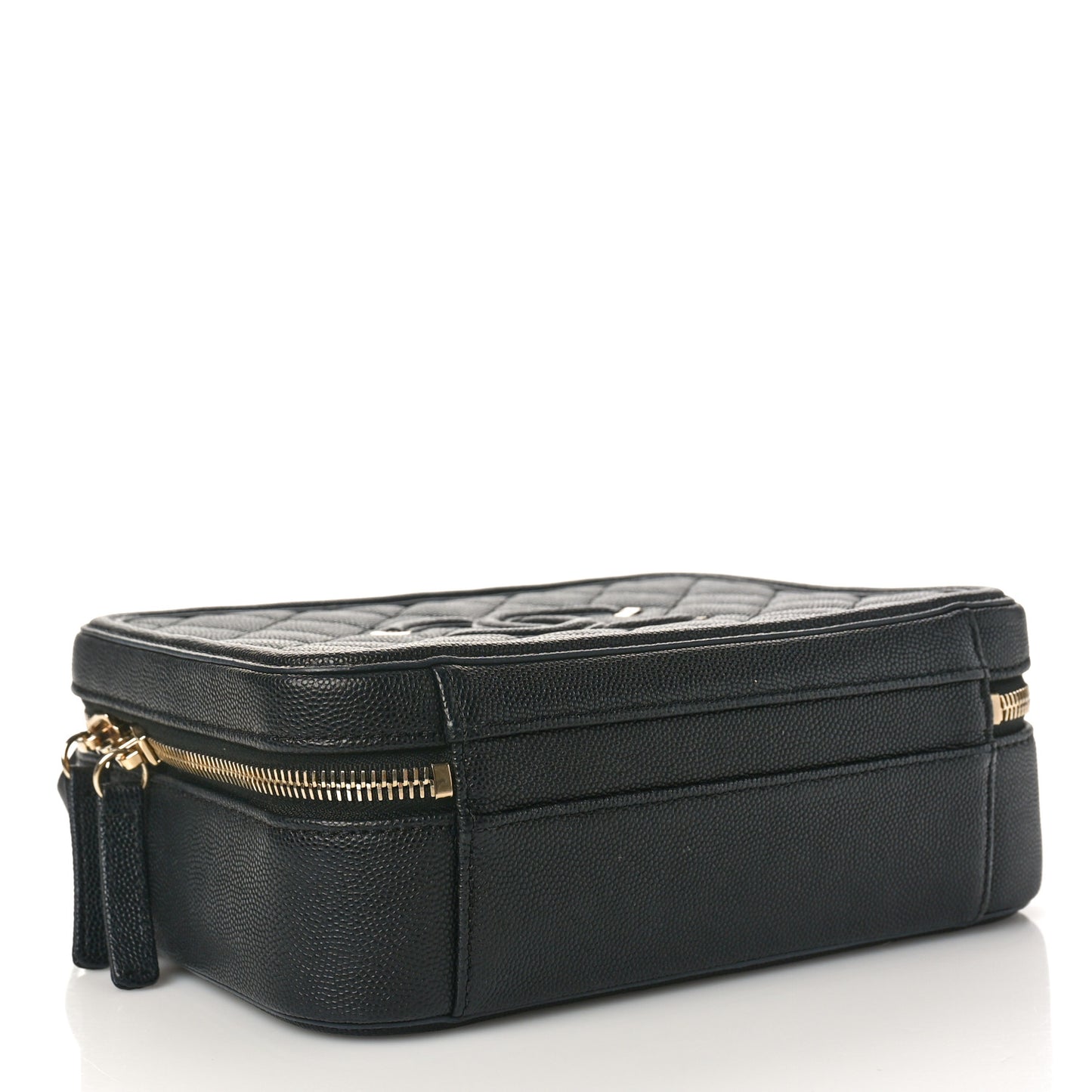 Caviar Quilted Medium CC Filigree Vanity Case Black