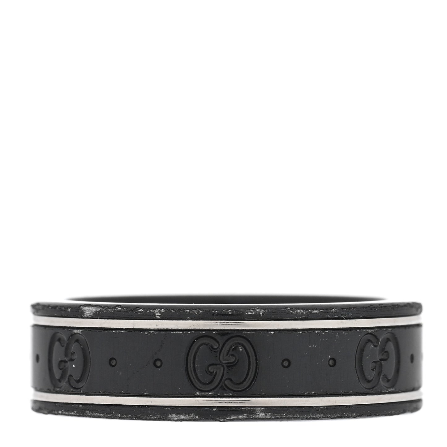 Black Synthetic Corundum 18K White Gold 7mm Icon Band Ring