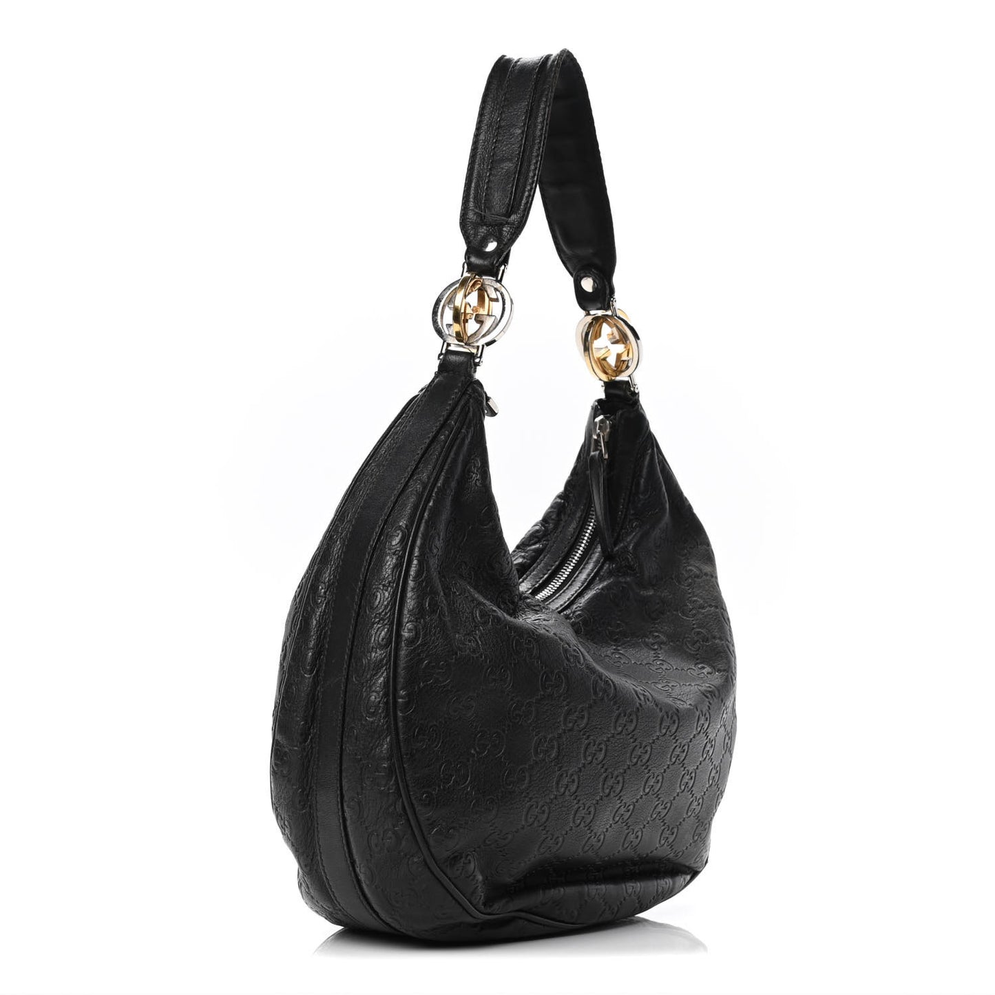 Guccissima Medium GG Twins Hobo Black
