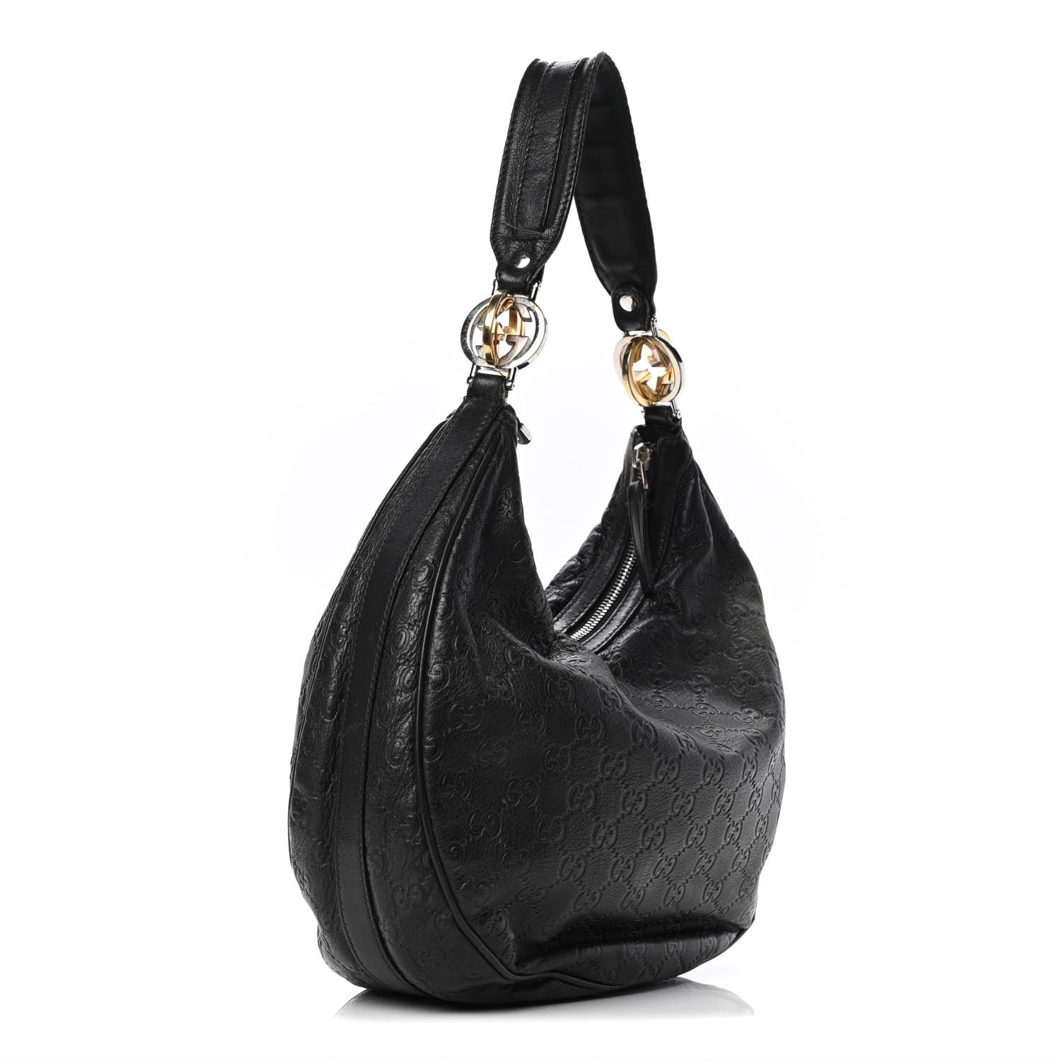 Gucci Guccissima Medium GG Twins Hobo Black 2 of 6