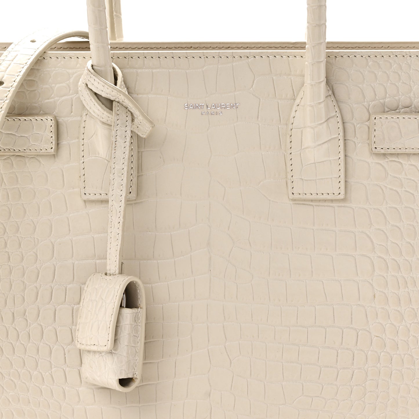 Calfskin Crocodile Embossed Baby Sac De Jour Crema Soft