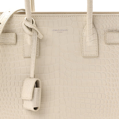 Saint Laurent Calfskin Crocodile Embossed Baby Sac De Jour Crema Soft 7 of 9