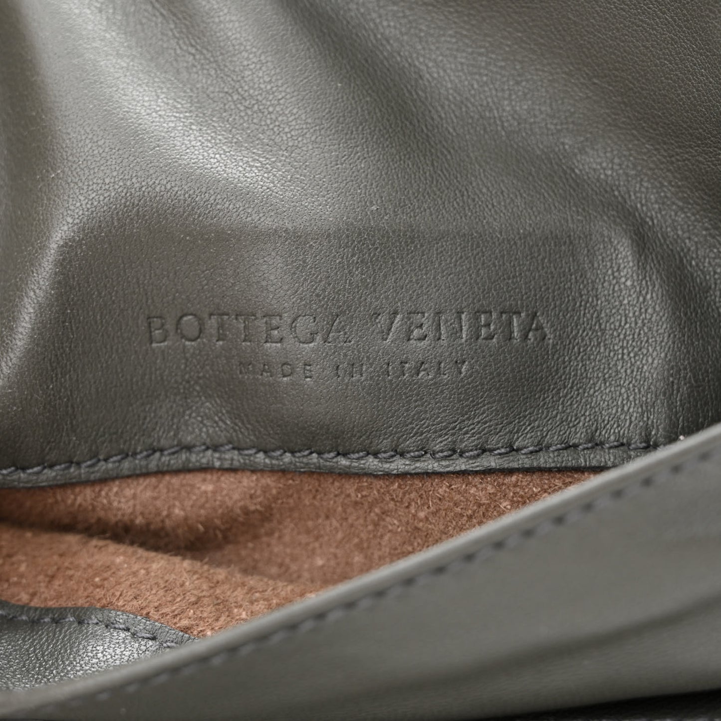 Nappa Intrecciato Small Chain Crossbody Light Grey