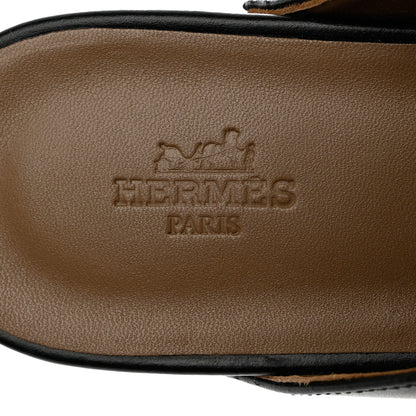 Hermes Calfskin Carlotta Mules 38 Black 6 of 7
