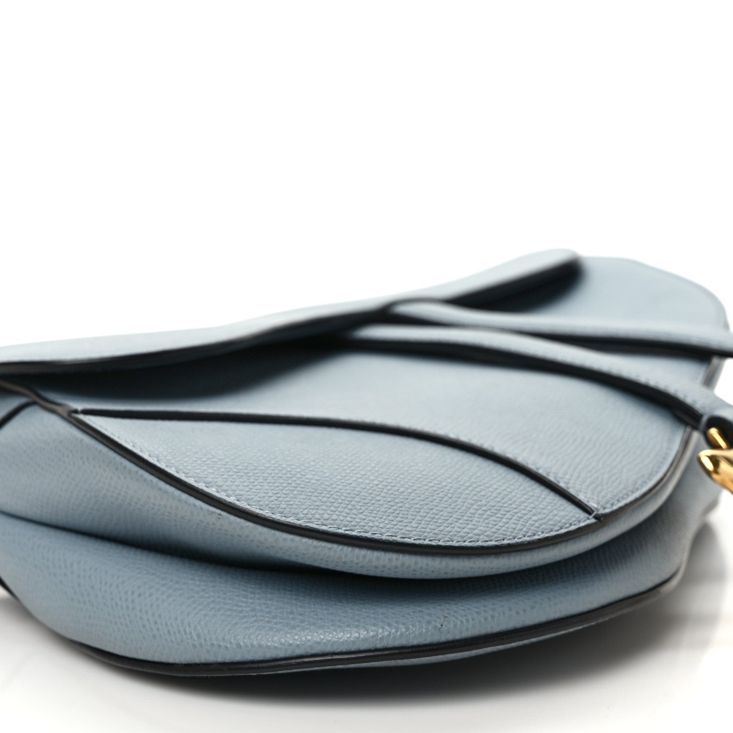 Christian Dior Grained Calfskin Saddle Bag Sky Blue 8 of 10