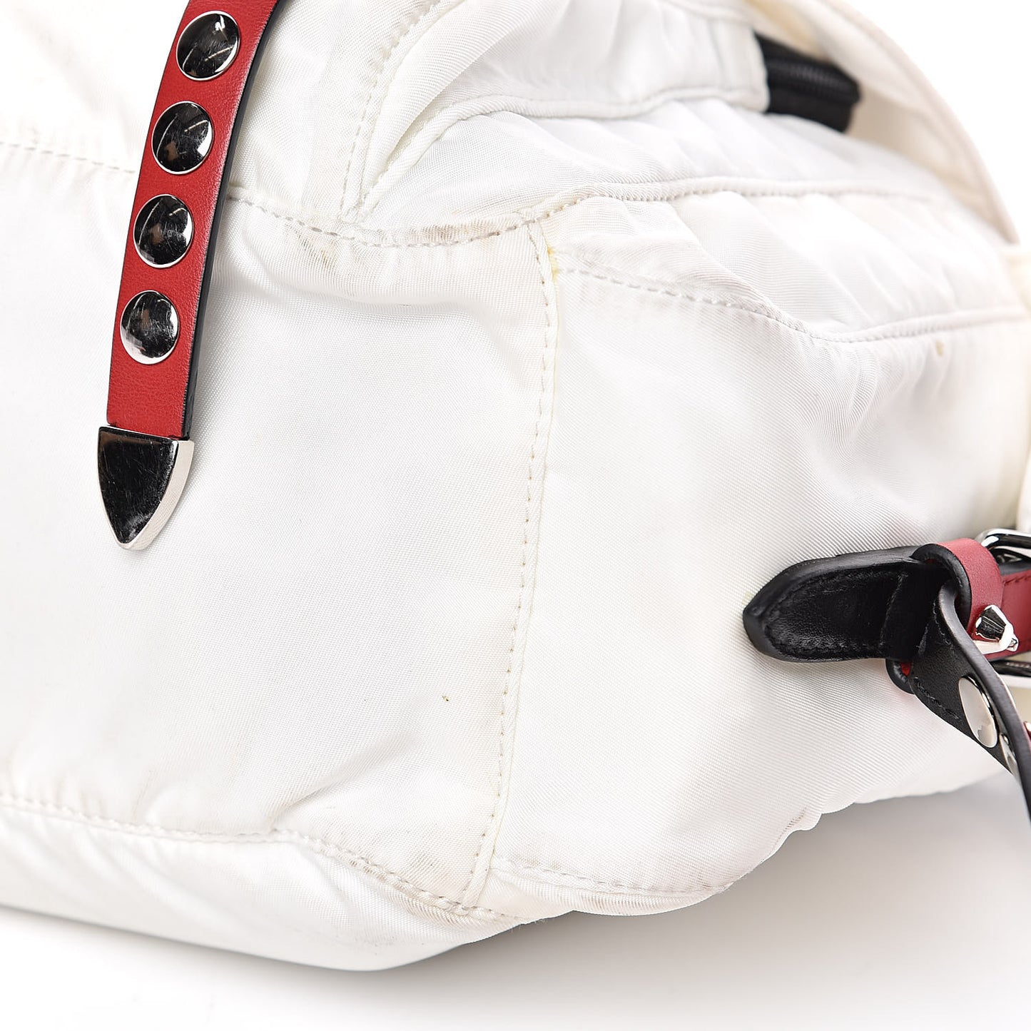 Nylon New Vela Studded Messenger White Fuoco