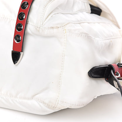 Prada Nylon New Vela Studded Messenger White Fuoco 10 of 18
