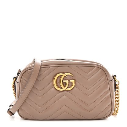 Gucci Calfskin Matelasse Small GG Marmont Chain Shoulder Bag Porcelain Rose 1 of 19