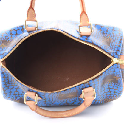 Louis Vuitton Monogram Kusama Town Speedy 30 Blue 5 of 12