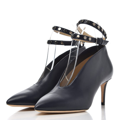Jimmy Choo Calfskin Lark 65 Ankle Strap Pumps 37.5 Navy Blue 3 of 16
