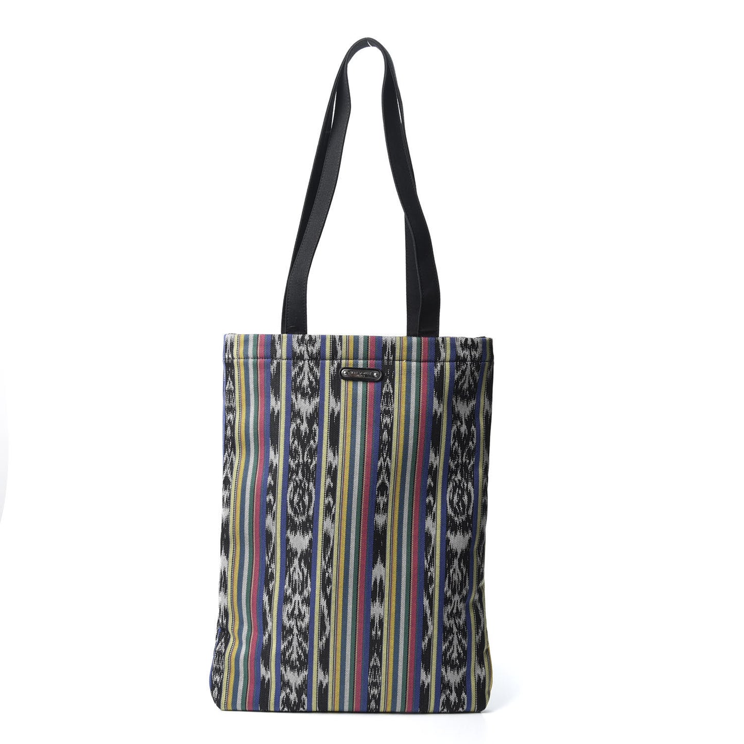 Canvas Ikat Antibe Flat Shopping Tote Multicolor