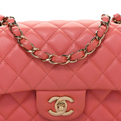 Chanel Iridescent Lambskin Quilted Mini Rectangular Flap Pink 8 of 10