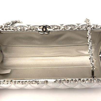 Chanel Metallic Lambskin Small Chain Around Clutch Silver 5 of 12
