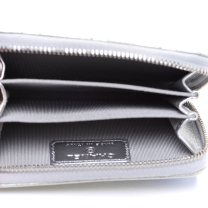 Chanel Gradient Metallic Calfskin Quilted Zip Around Coin Purse Wallet Silver Blue Yellow Purple 5 of 8