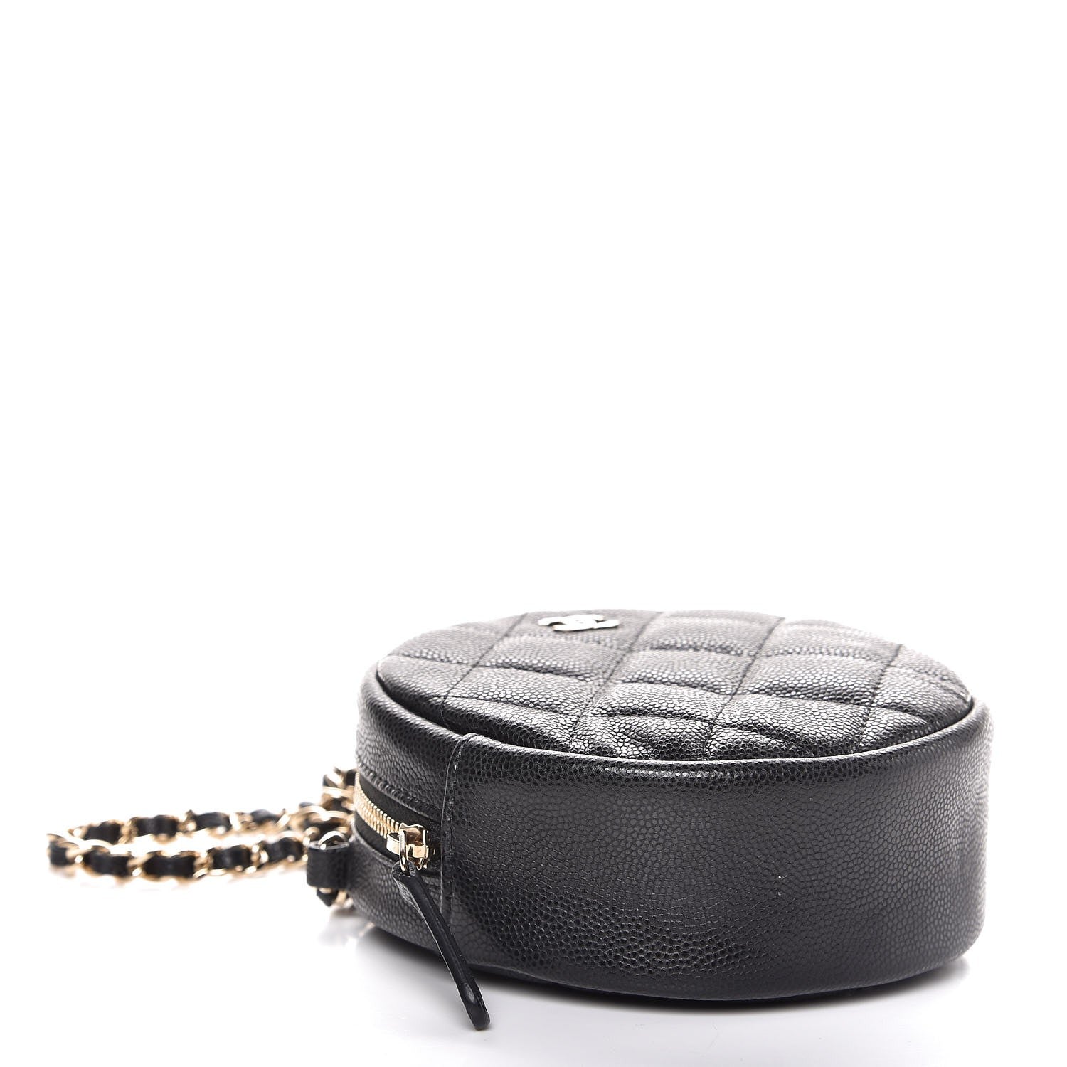 Chanel Caviar Quilted Round Clutch With Chain Black 4 of 8