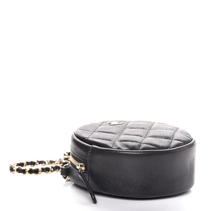 Chanel Caviar Quilted Round Clutch With Chain Black 4 of 8
