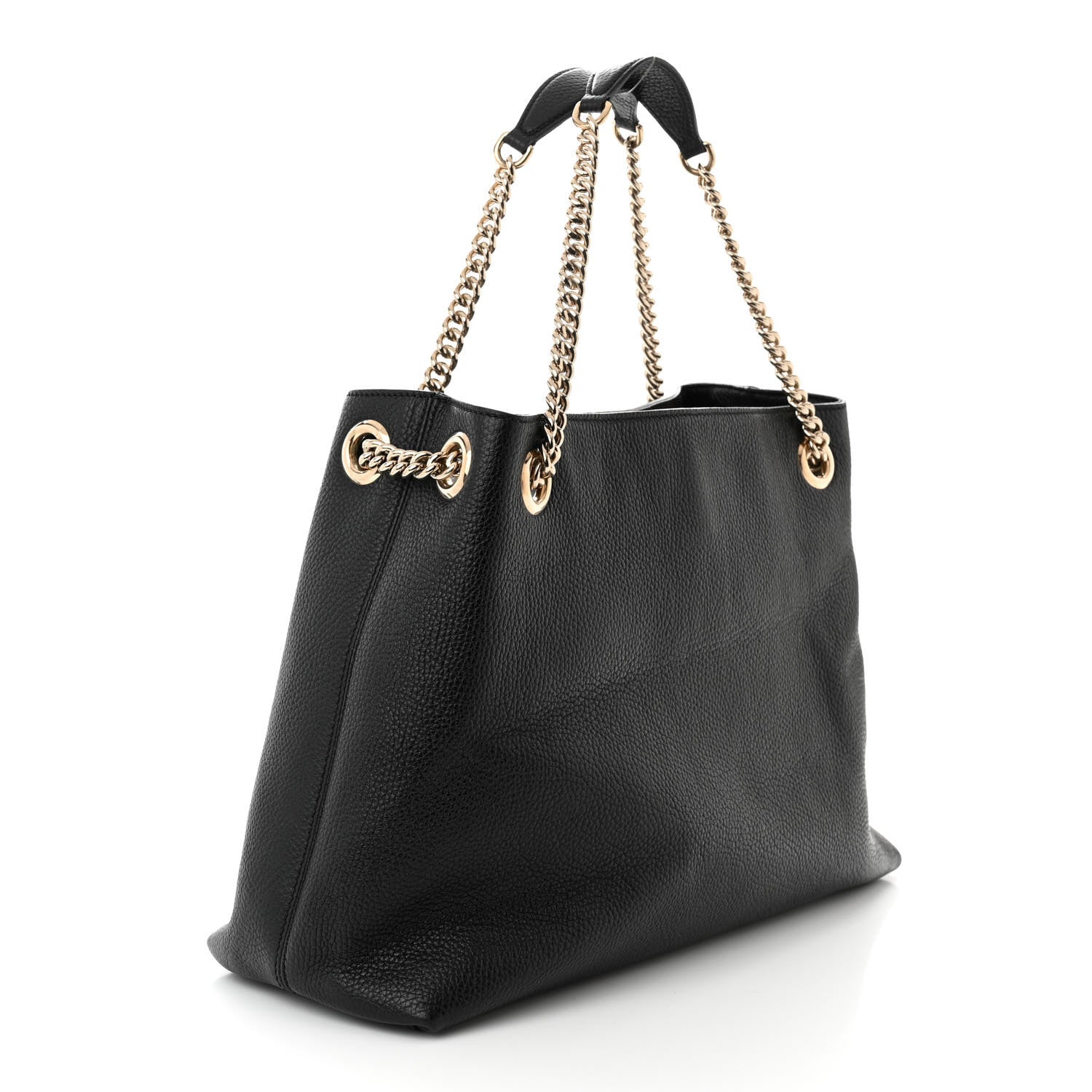 Gucci Pebbled Calfskin Medium Soho Chain Shoulder Bag Black 3 of 10
