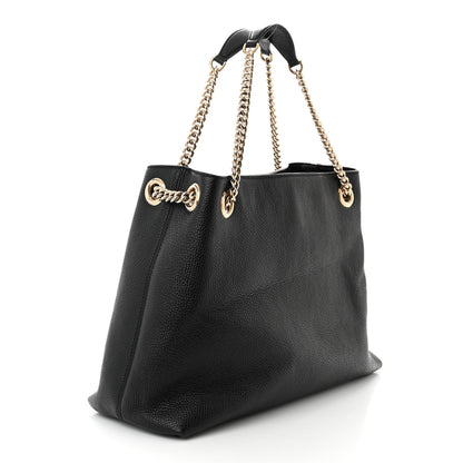 Gucci Pebbled Calfskin Medium Soho Chain Shoulder Bag Black 3 of 10