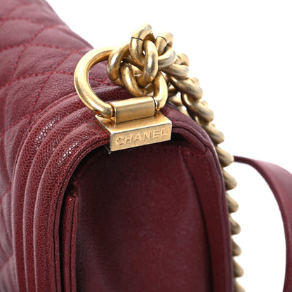 Chanel Caviar Quilted Medium Boy Flap Dark Red 12 of 12