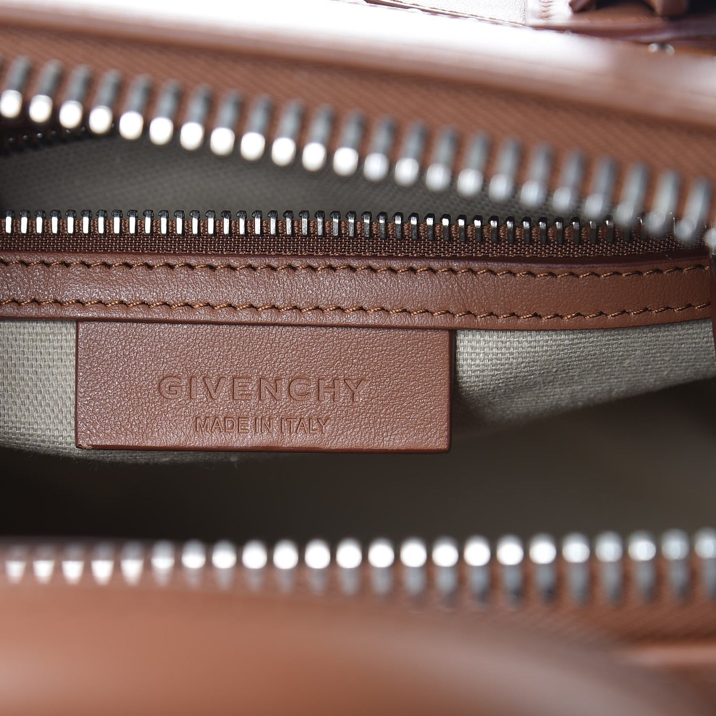 Calfskin Suede Small Studded Chevron Antigona Cognac