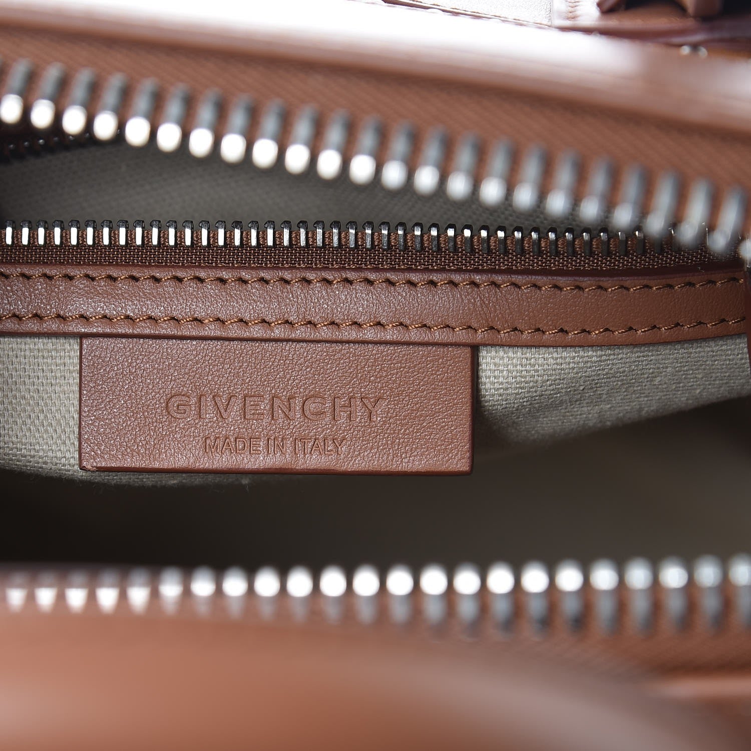 Givenchy Calfskin Suede Small Studded Chevron Antigona Cognac 6 of 10