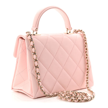 Chanel Caviar Quilted Mini Retro Twist Top Handle Flap Light Pink 3 of 11