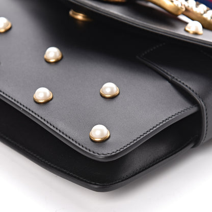 Gucci Nappa Pearl Studded Mini Queen Margaret Broadway Shoulder Bag Black 10 of 12
