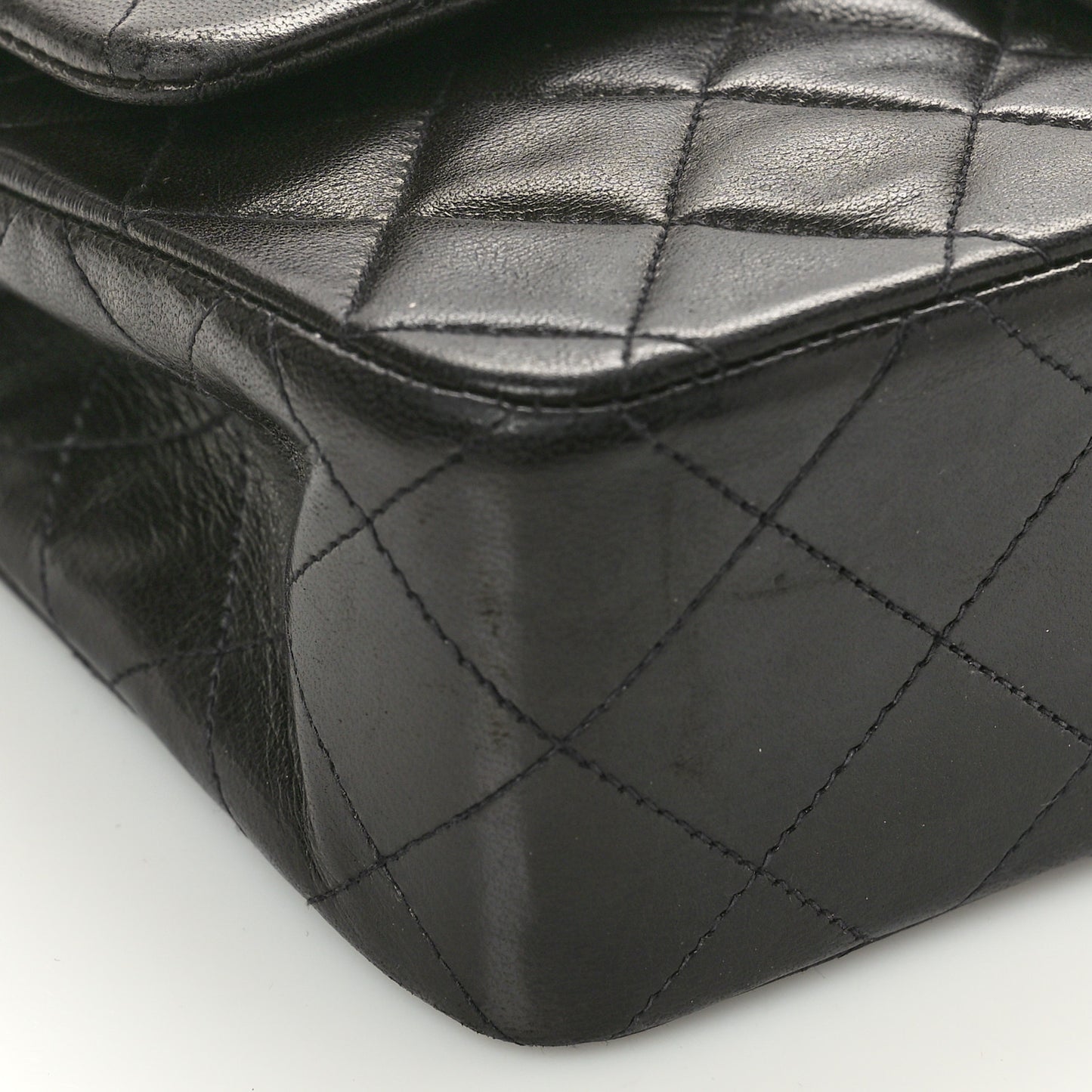 Lambskin Quilted Small Double Flap Black