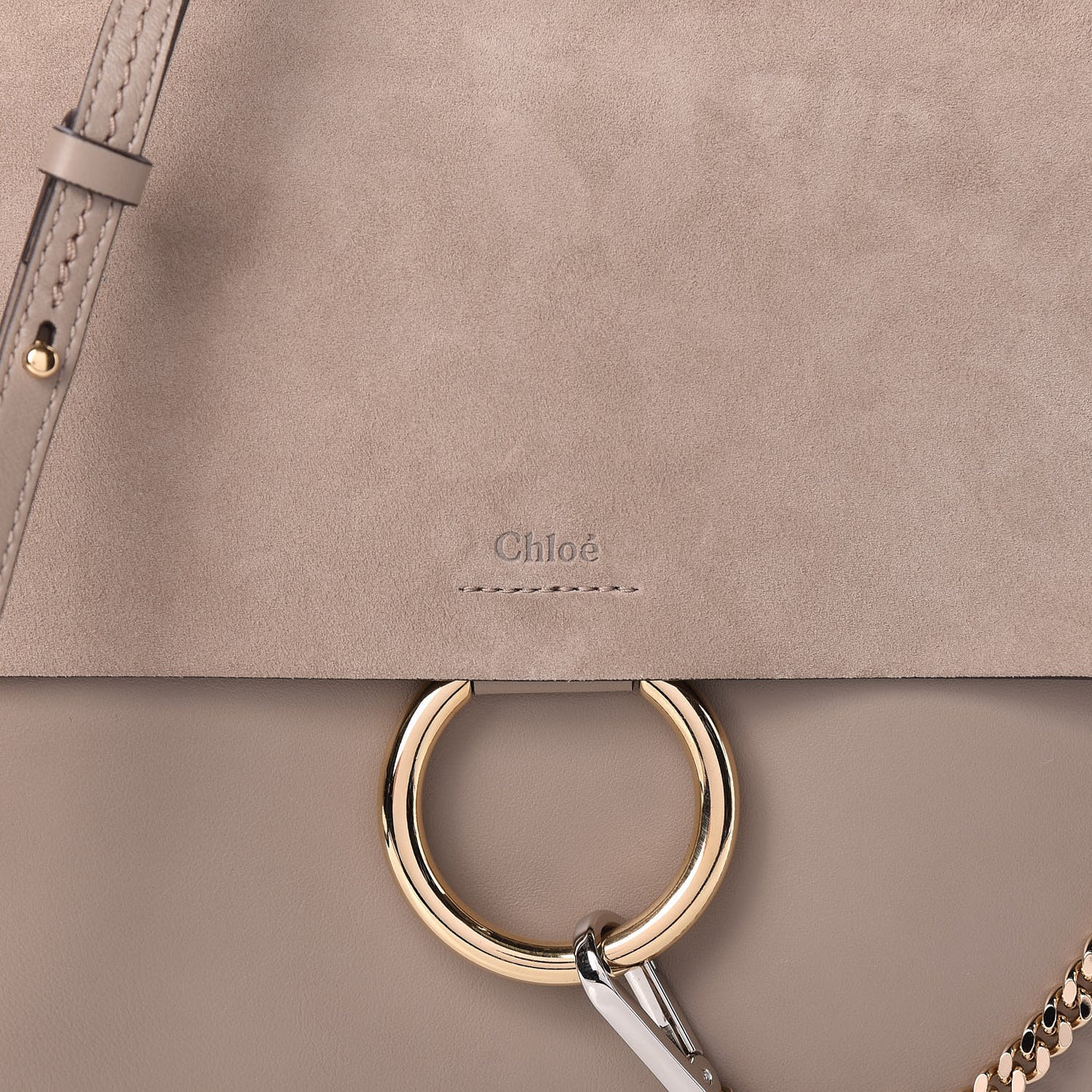 Calfskin Suede Medium Faye Shoulder Bag Motty Grey