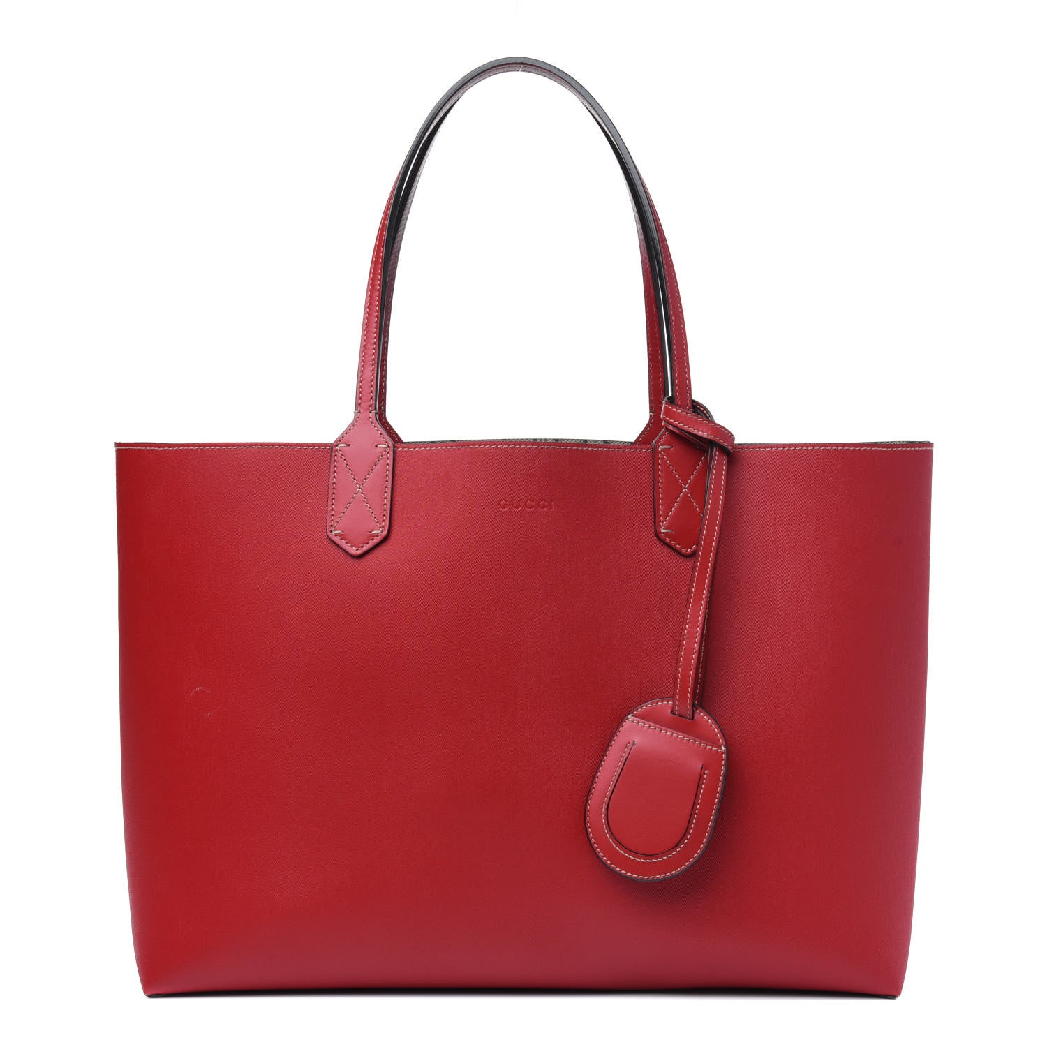 Gucci GG Supreme Medium Reversible Tote Beige Red 2 of 19