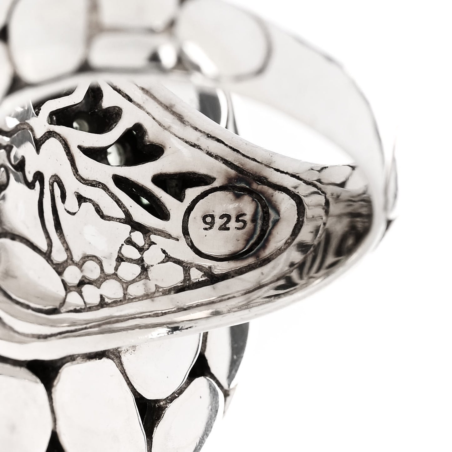 Sterling Silver Tsavorite Kali Lava Ring 55 7.25