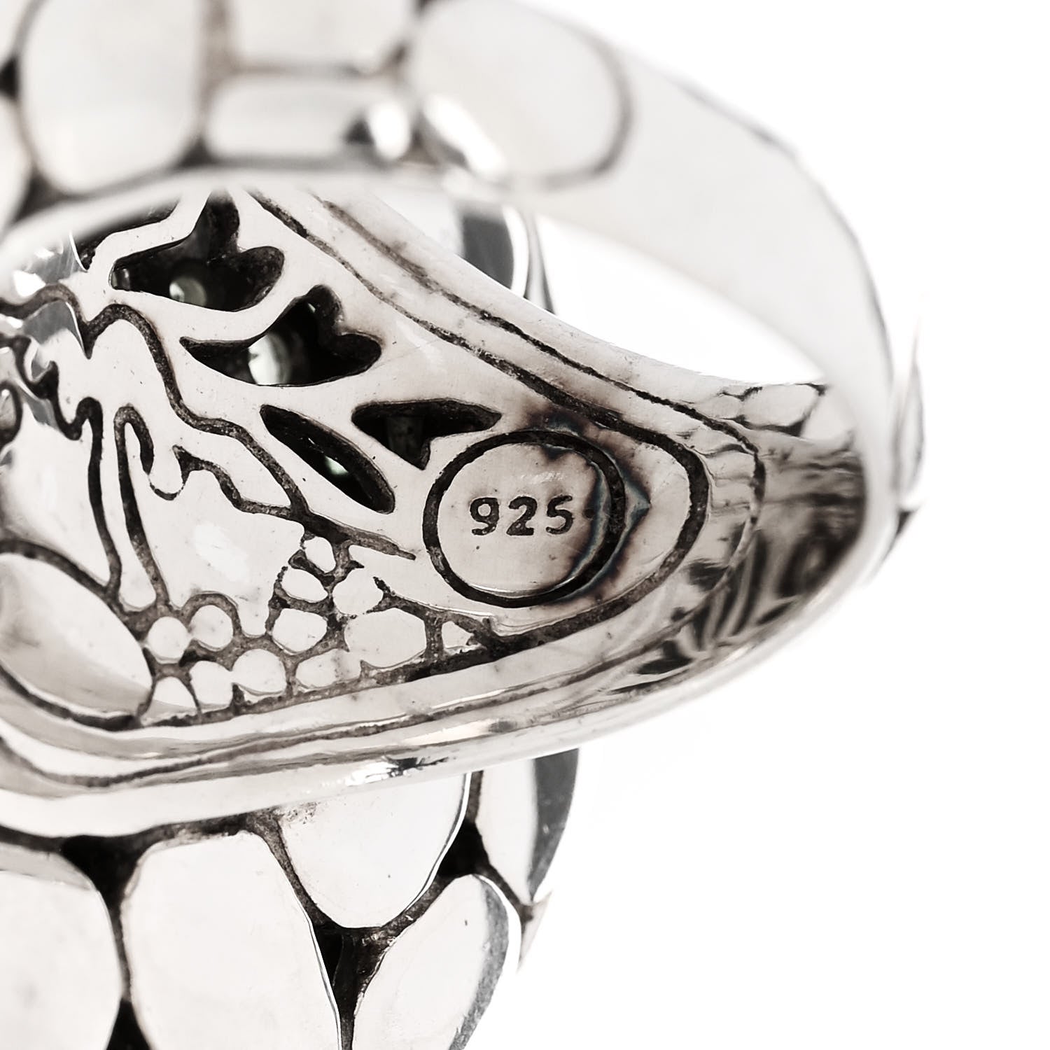 John Hardy Sterling Silver Tsavorite Kali Lava Ring 55 7.25 6 of 6