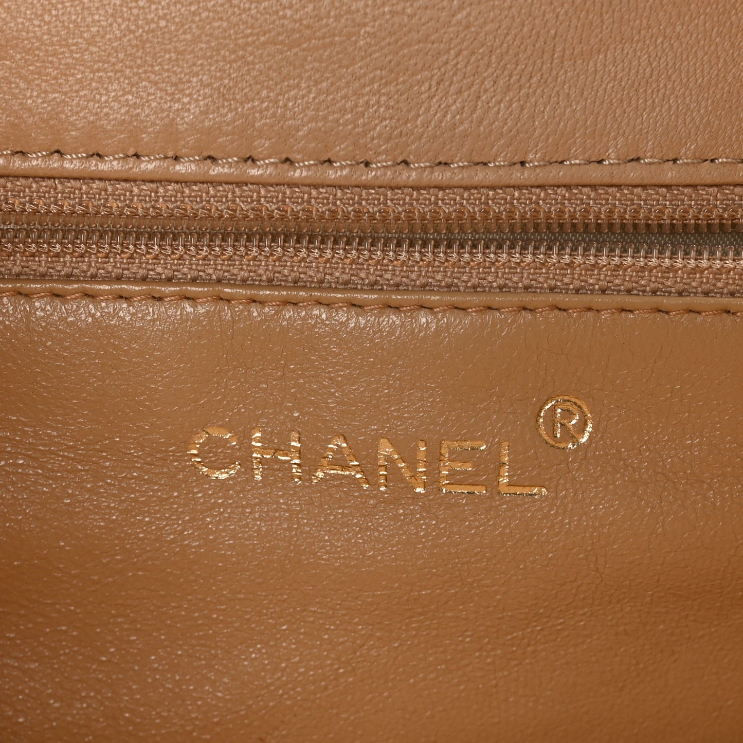 Caviar Stitched Shoulder Flap Bag Beige