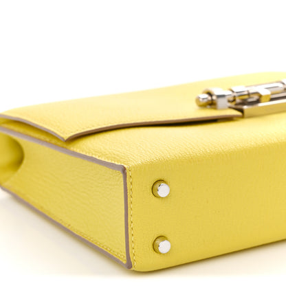 Hermes Chevre Mysore Mini Verrou Chaine Bag Lime 9 of 12