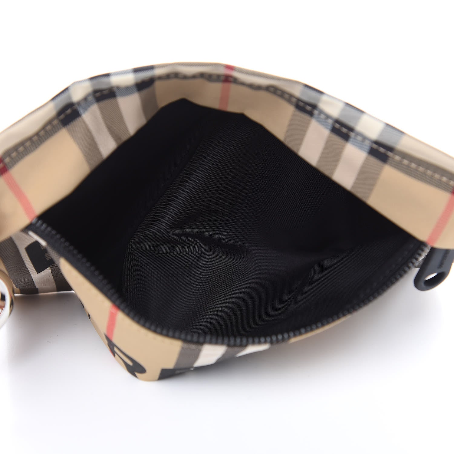 Burberry Nylon Vintage Check Print Logo Wristlet Archive Beige 5 of 8