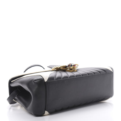 Gucci Calfskin Bamboo Trapuntata Queen Margaret Top Handle Bag Mystic White Black 4 of 10