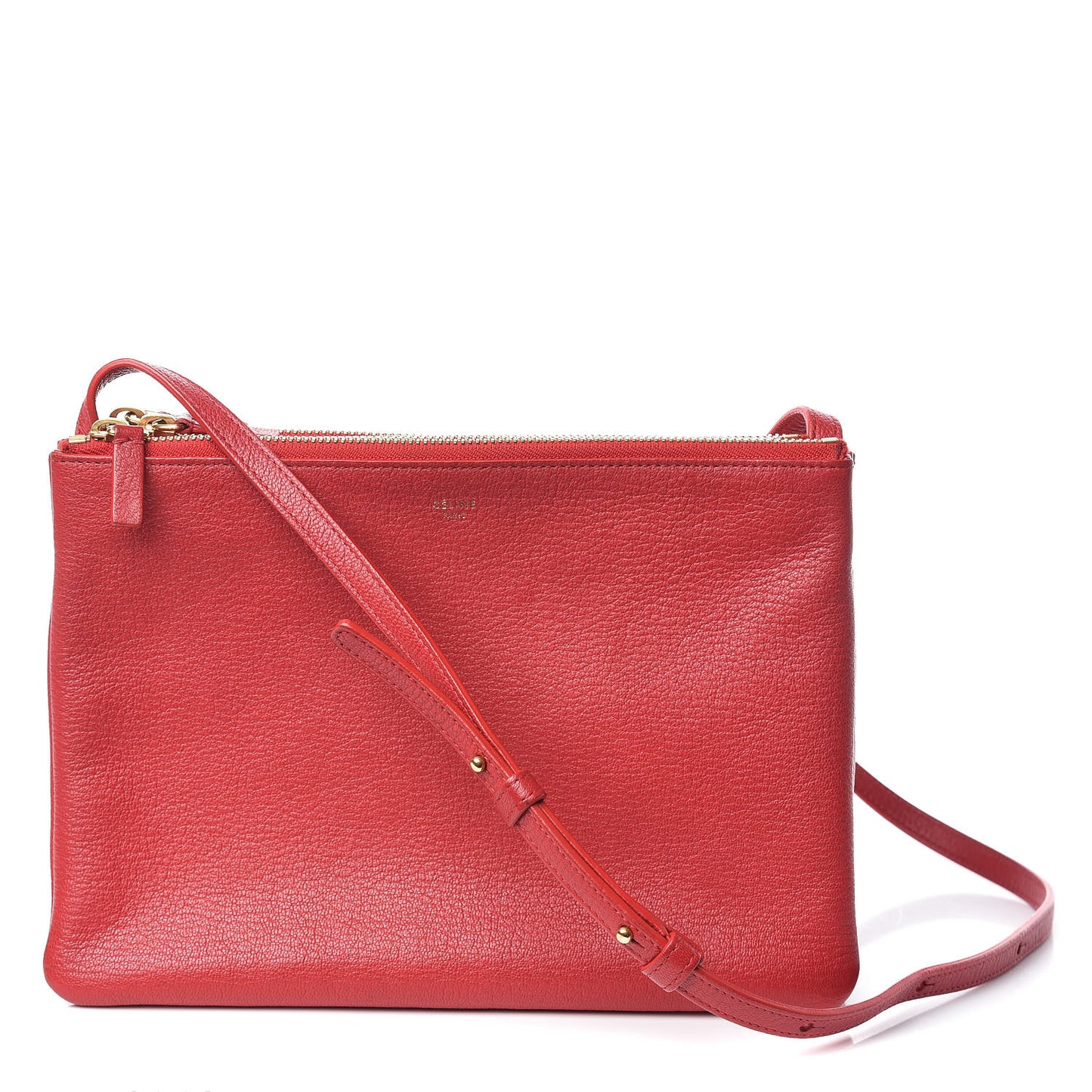 Goatskin Large Trio Crossbody Bag Scarlet