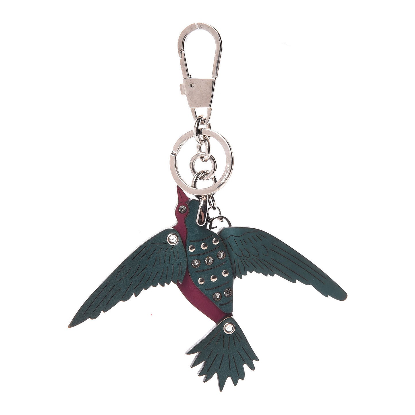 Wood Bird Key Chain Green