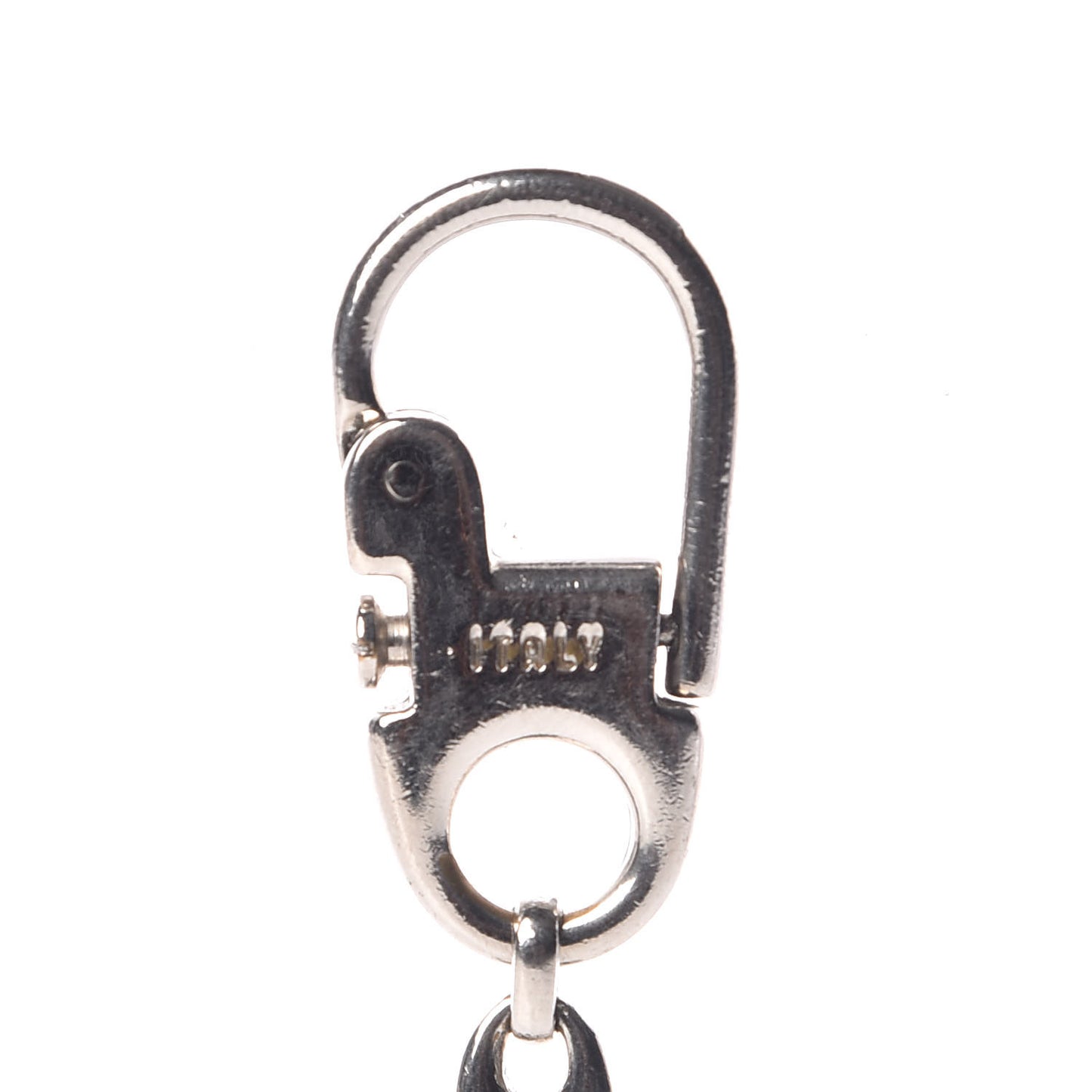 Metal Interlocking GG Key Charm Silver
