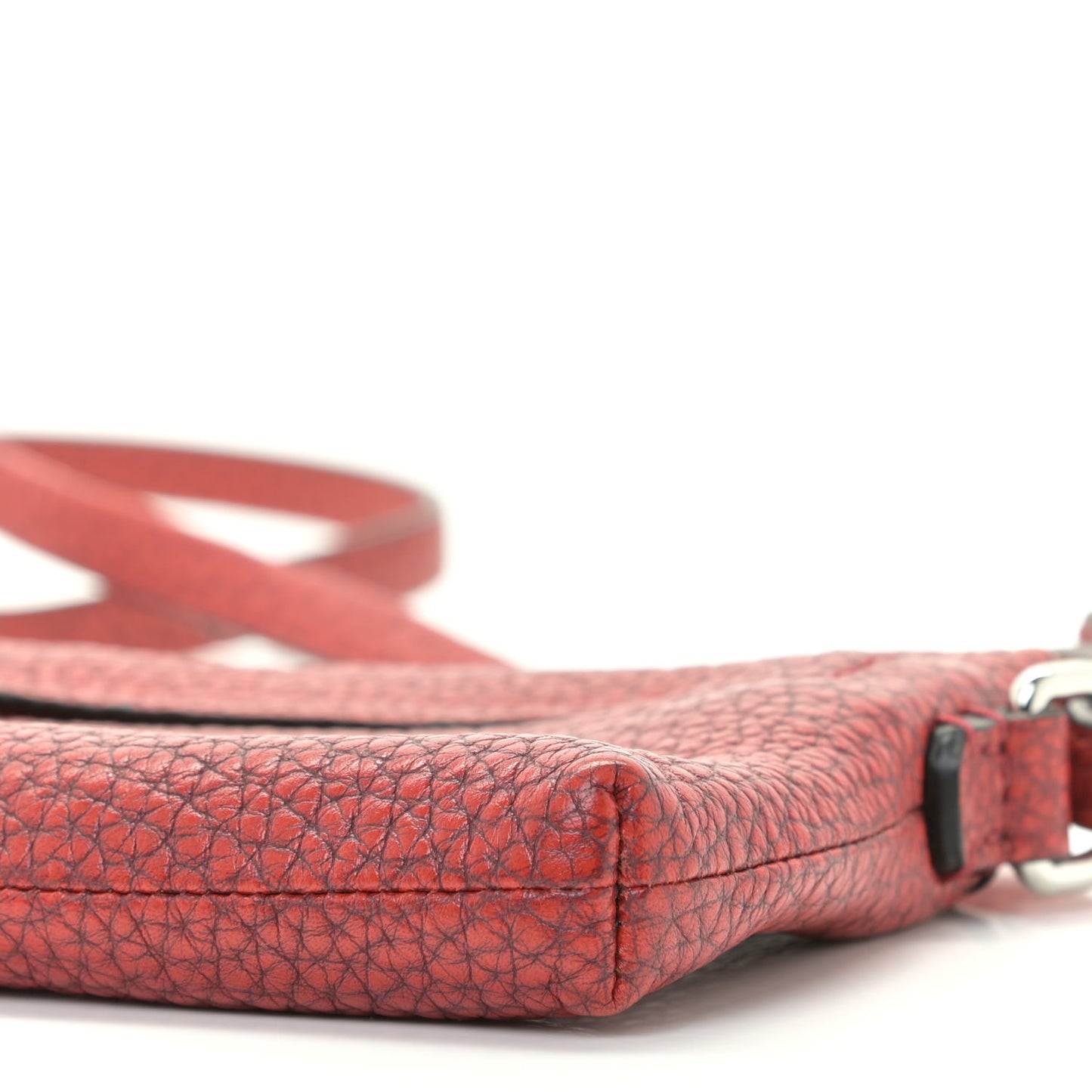 Grainy Calfskin Mini Rossett Bodybrit Biker Crossbody Red
