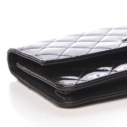 Chanel Patent Quilted Brilliant Wallet On Chain WOC Black 10 of 15