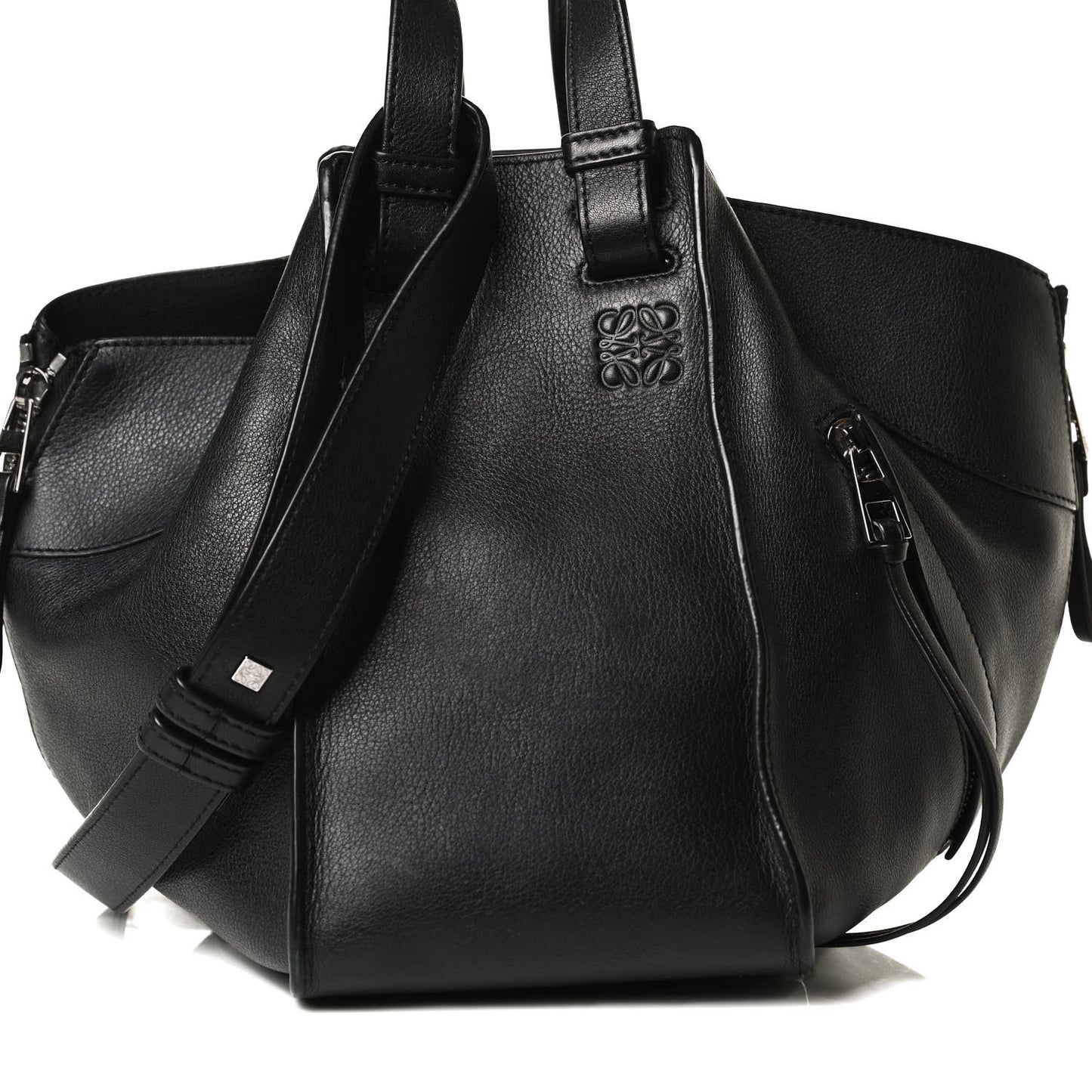 Calfskin Small Hammock Shoulder Bag Black